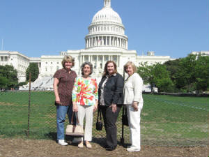 Teachers in front of White House in Washington D.C
