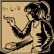Drawing of girl doing math calculations.