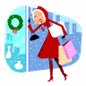 Lady shopping at holiday time